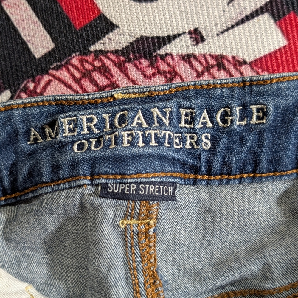 American Eagle Outfitters Super Stretch Distressed  Shorties Jean Shorts - Picture 3 of 4